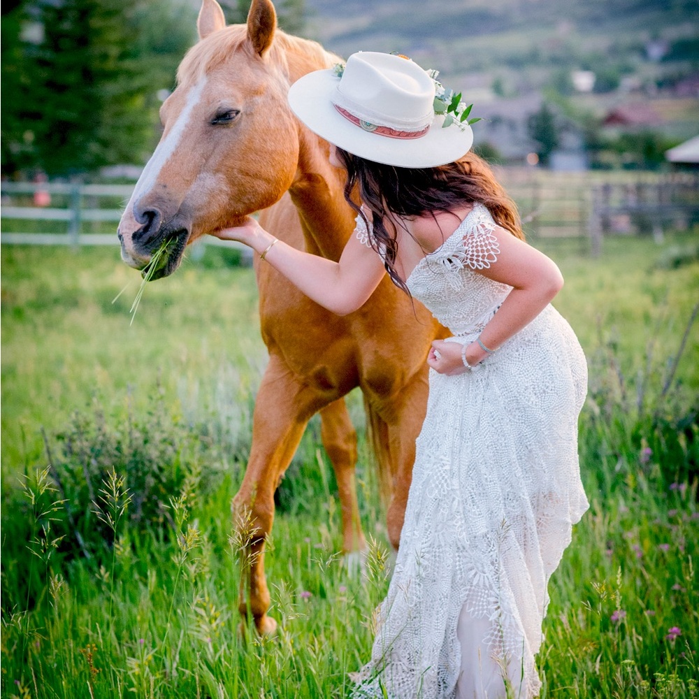 Boho Daughters of Simone Ophelia Wedding Dress- Ivory lace